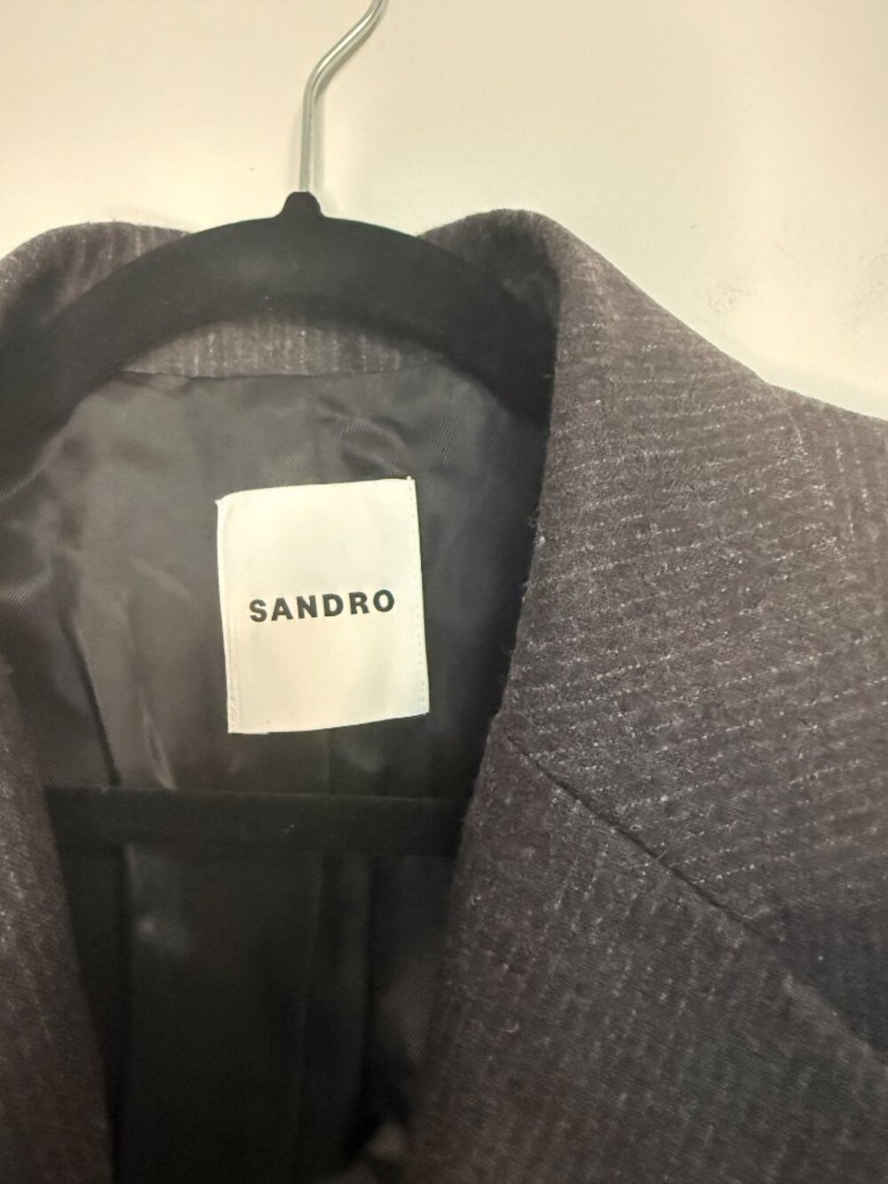 Sandro Petra Lapel-Collar Single-Breasted Pinstripe Wool-Blend Blazer FR 36 US 4 - Picture 6 of 12
